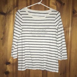 J. Crew medium French striped shirt 3/4 sleeve